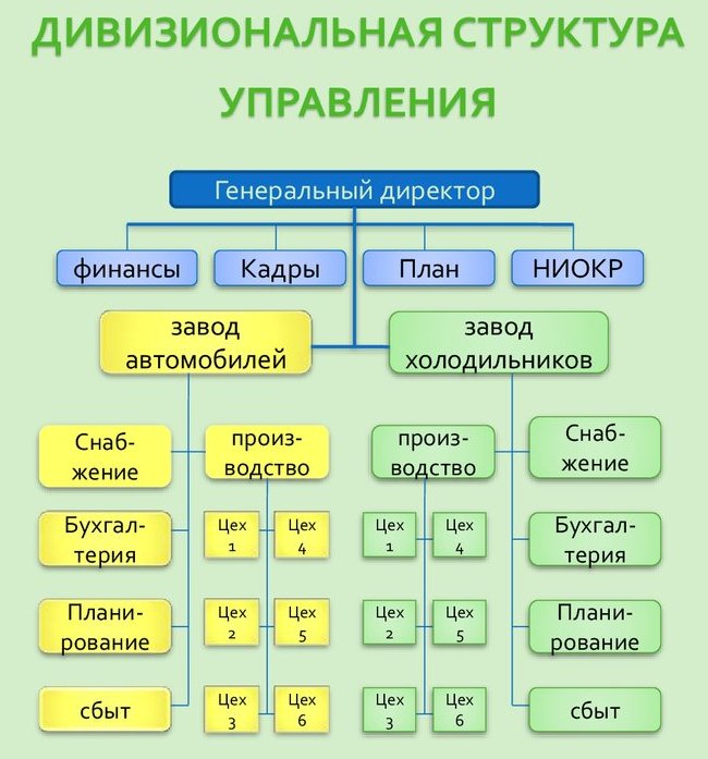 Горизонтальные связи - дивизиональная схема управления