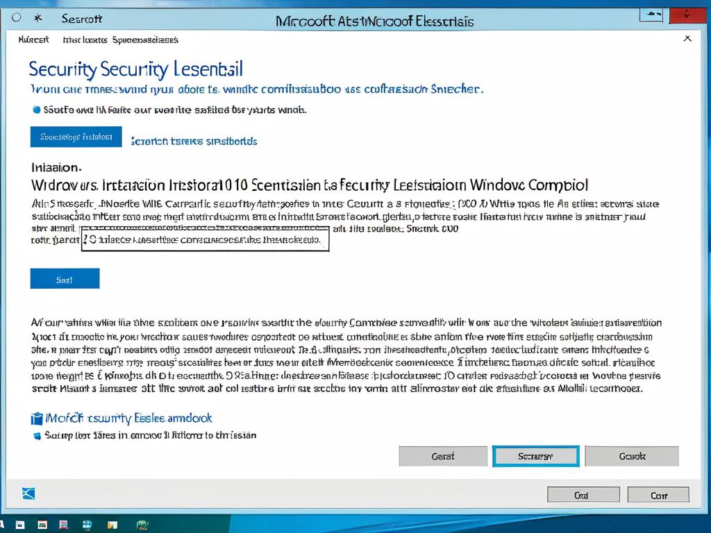 Скриншоты мастера установки Microsoft Security Essentials на компьютере с Windows 10