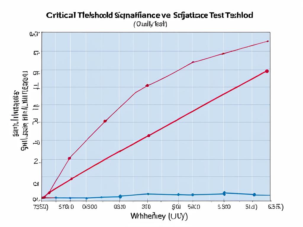 Линейный график с пороговым критическим значением для определения статистической значимости по