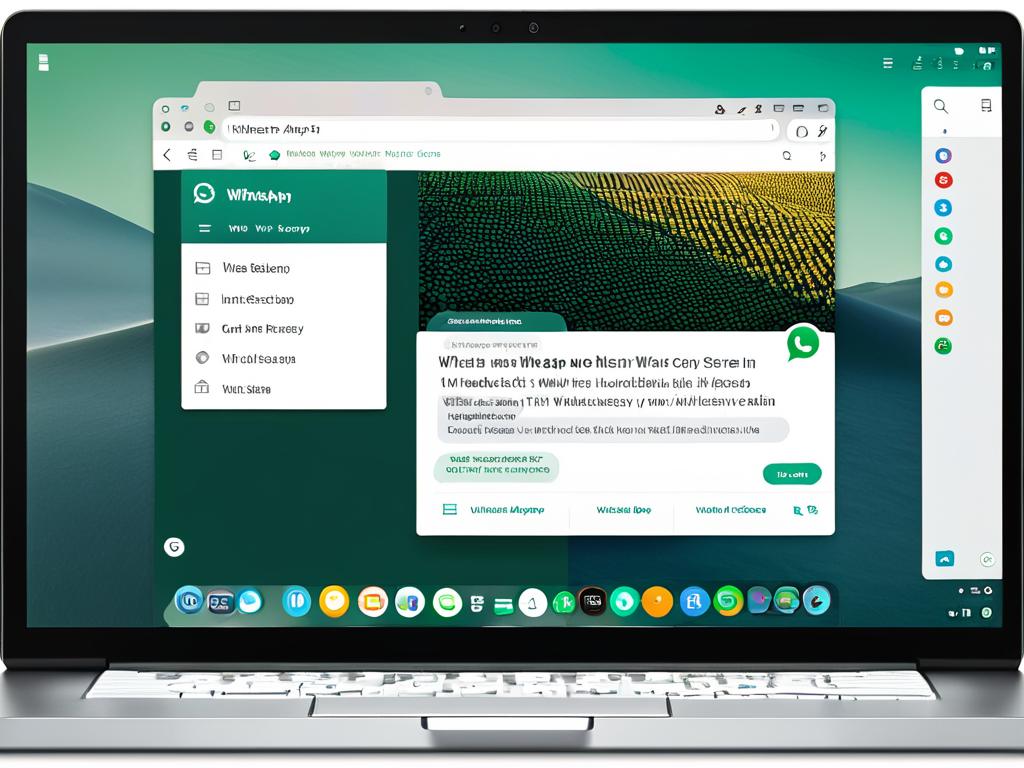 Экран компьютера с открытым интерфейсом WhatsApp Web в веб-браузере