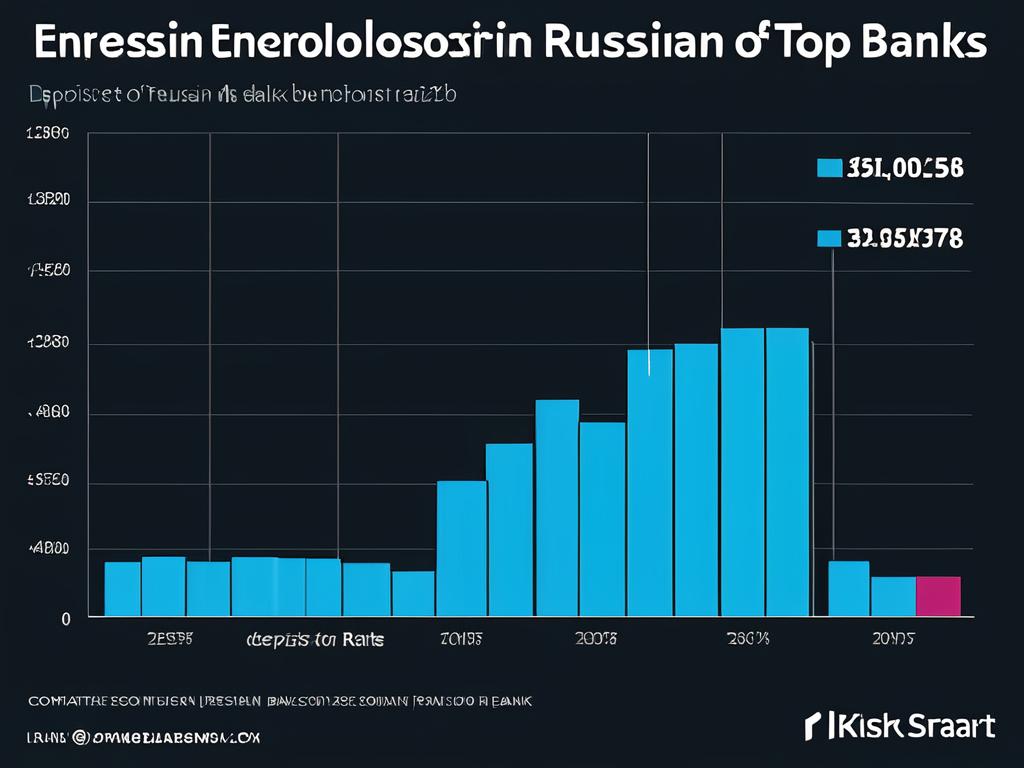 Столбчатая диаграмма, сравнивающая процентные ставки крупнейших российских банков по депозитам