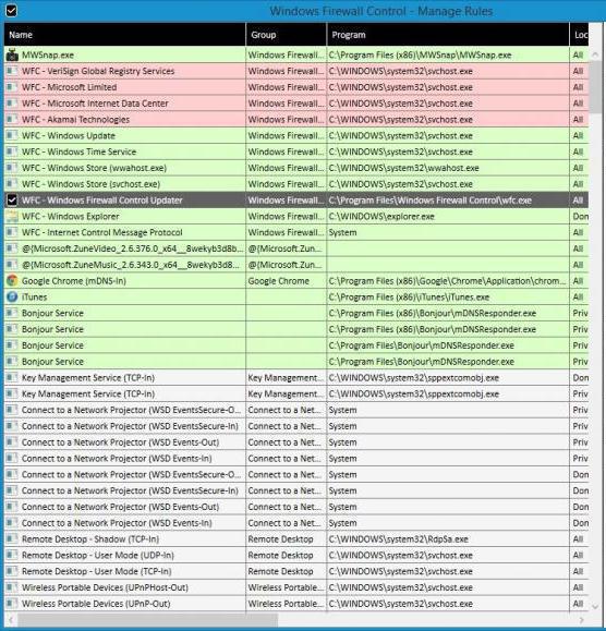 windows 7 firewall control