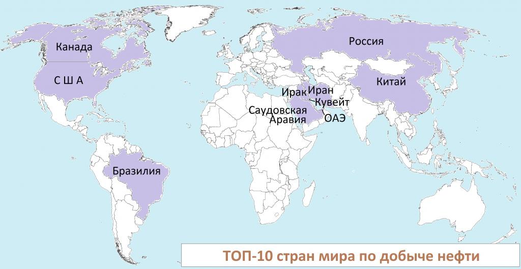 география нефтяной промышленности