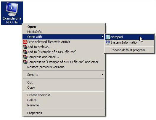 nfo файл чем открыть 