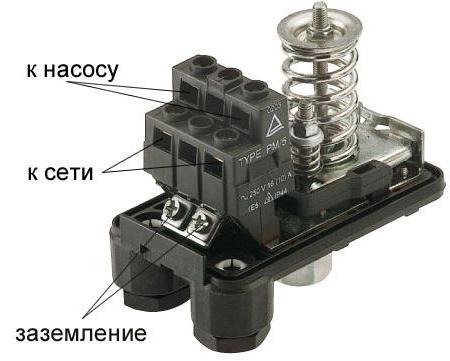 реле давления воды для насоса схема подключения 