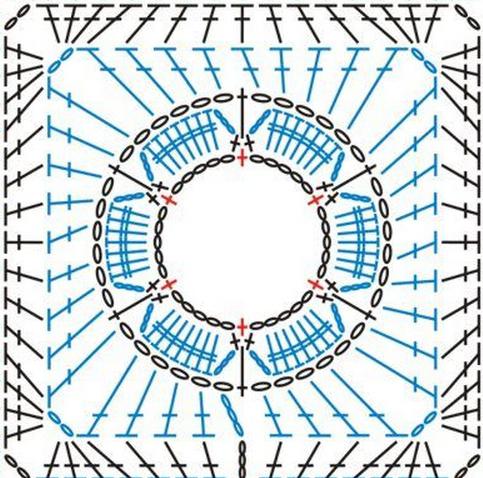 квадратный мотив крючком схема 