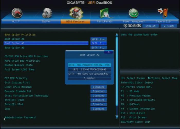 uefi bios установка windows 7