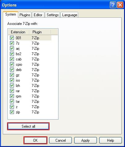 установка и настройка 7 zip 