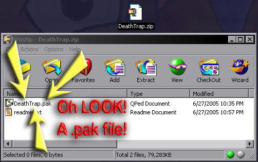 как открыть файл pak