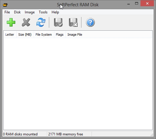 Интерфейс Softperfect RAM Disk