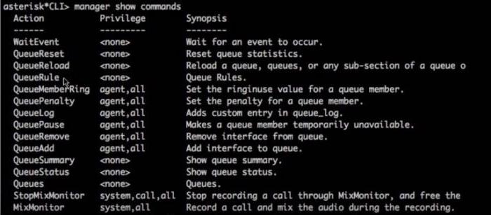 asterisk rvvv команды