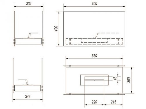 Чертежи с размерами для биокамина