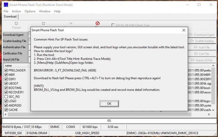 flashtool ошибка 4008
