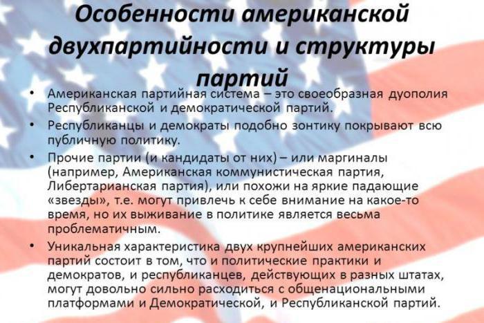 особенности партийной системы сша