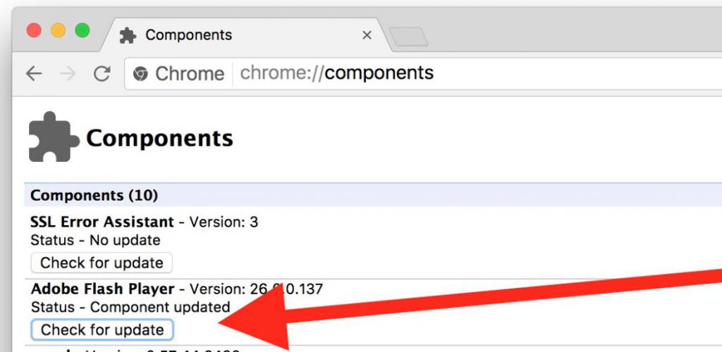как обновить flash player google chrome