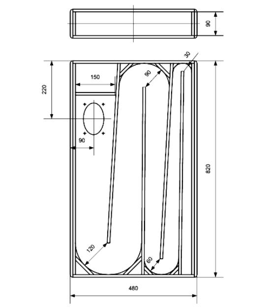 Чертеж короба для сабвуфера