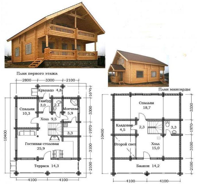 проекты домов из оцилиндрованного бруса