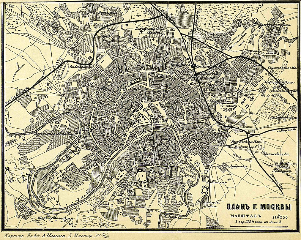 Карта Москвы 1881 года