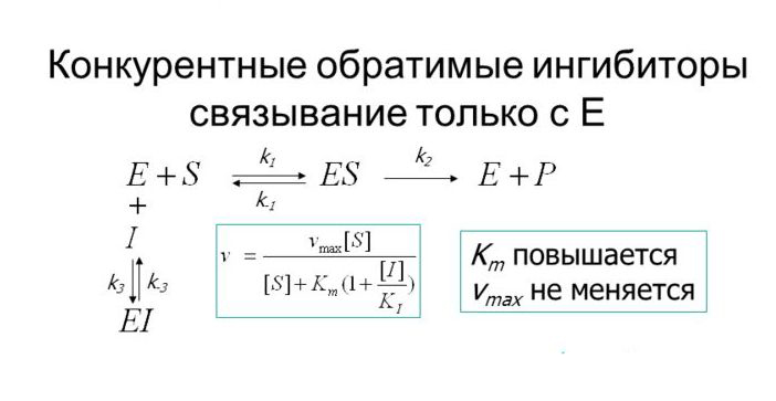 кинетические зависимости конкурентного ингибирования