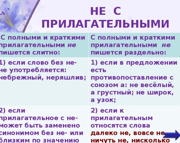 Не с прилагательными